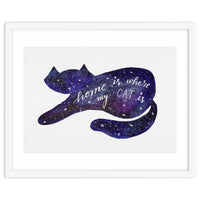 Watercolor galaxy cat