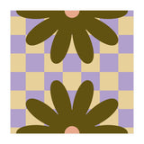 Retro Geometric Simple Flower on Checkerboard (Print Only) thumbnail