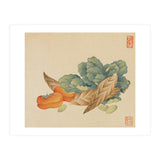 Wang Chengyu~flowers And Vegetables, Vegetables, Fruits, Chinese Cabbage, Lentils, Bamboo Shoots, Persimmons (Print Only) thumbnail