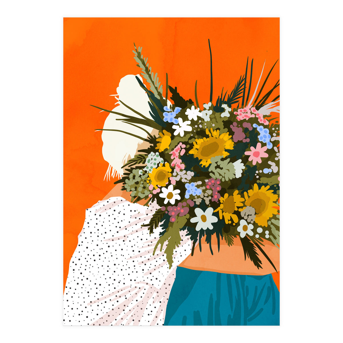 Happiness Is To Hold Flowers In Both Hands (Print Only)