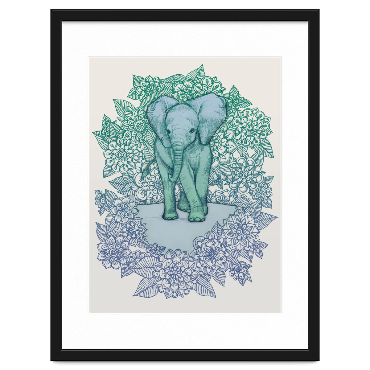 Emerald Elephant in the Lilac Evening