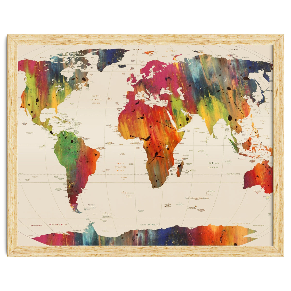 ALLOVER THE WORLD-Painted map