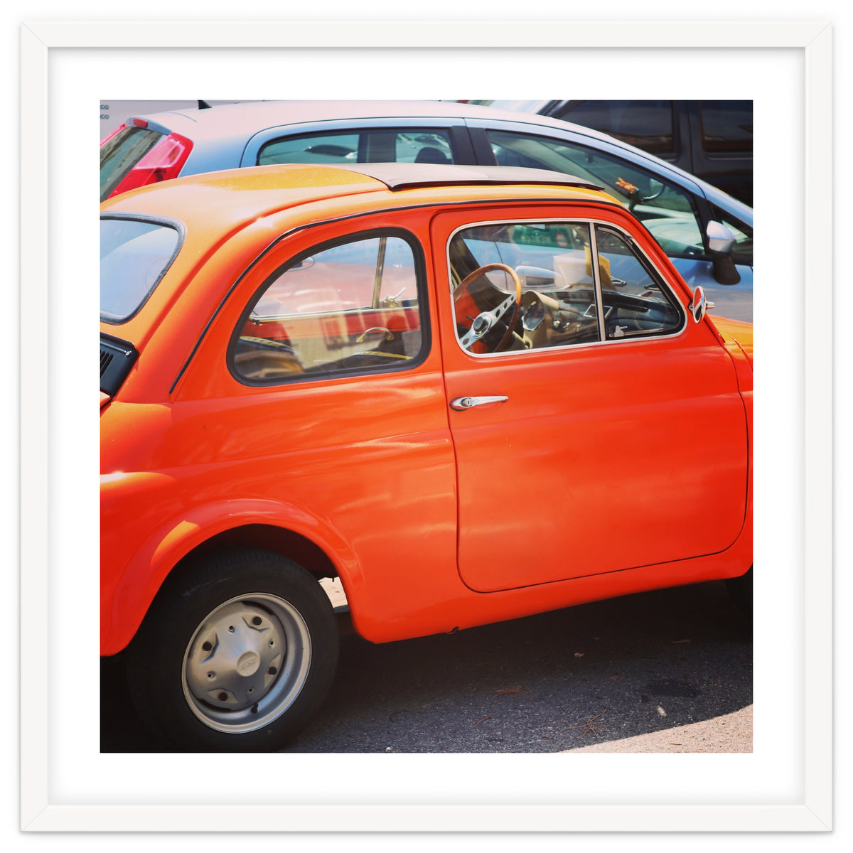 Classic orange Fiat 500