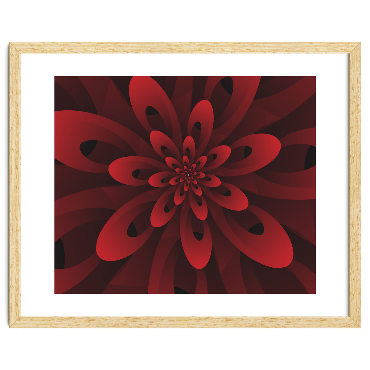 Abstract Digital Modern Red Floral 3D ART
