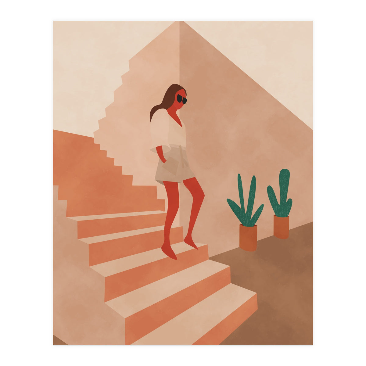 Abstract Tropical Boho Woman (Print Only)