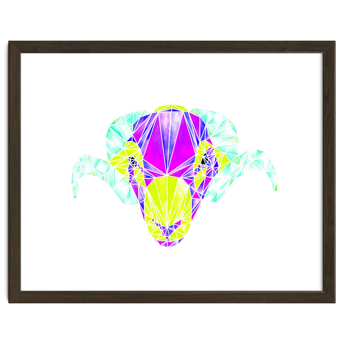 Colourful Geometric Swaledale Sheep Tup with White Lines