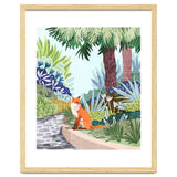 Fox in The Garden | Animals Wildlife Botanical Nature Painting | Boho Colorful Jungle Illustration thumbnail