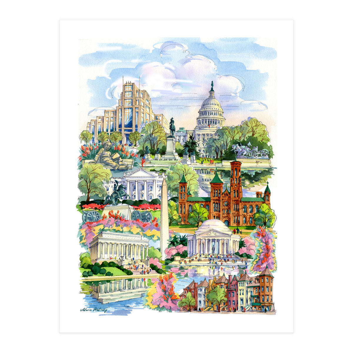 Washington District of Columbia Illustration (Print Only)