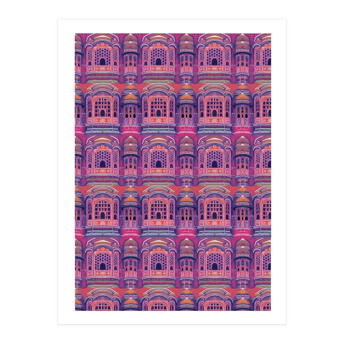 Hawa Mahal (Wind Palace) Retro - India (Print Only)