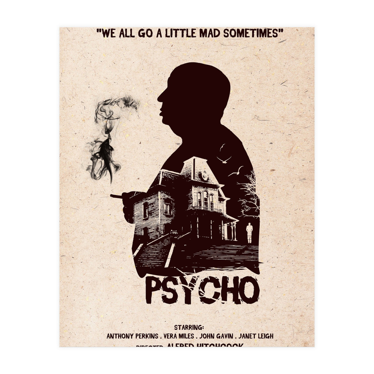 Hitchcock Psycho movie poster (Print Only)