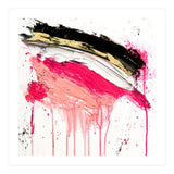 Modern Abstract Pink Black Gold Brushstrokes Splatters Acrylic (Print Only) thumbnail