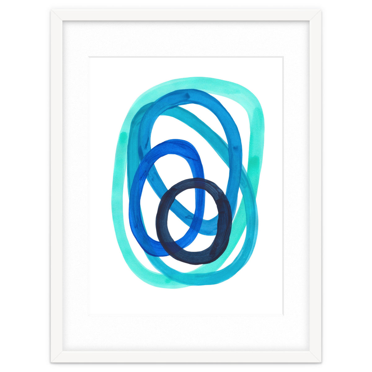 Marine Blues Blue Teal Turquoise Navy Blue Nesting Circles