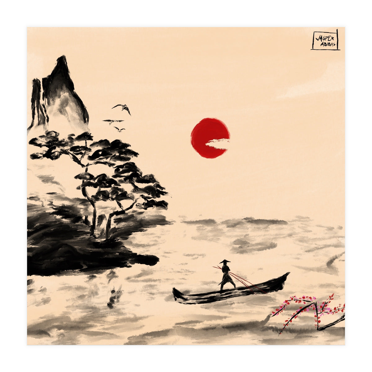 Calm Waters Sumi-e (Print Only)