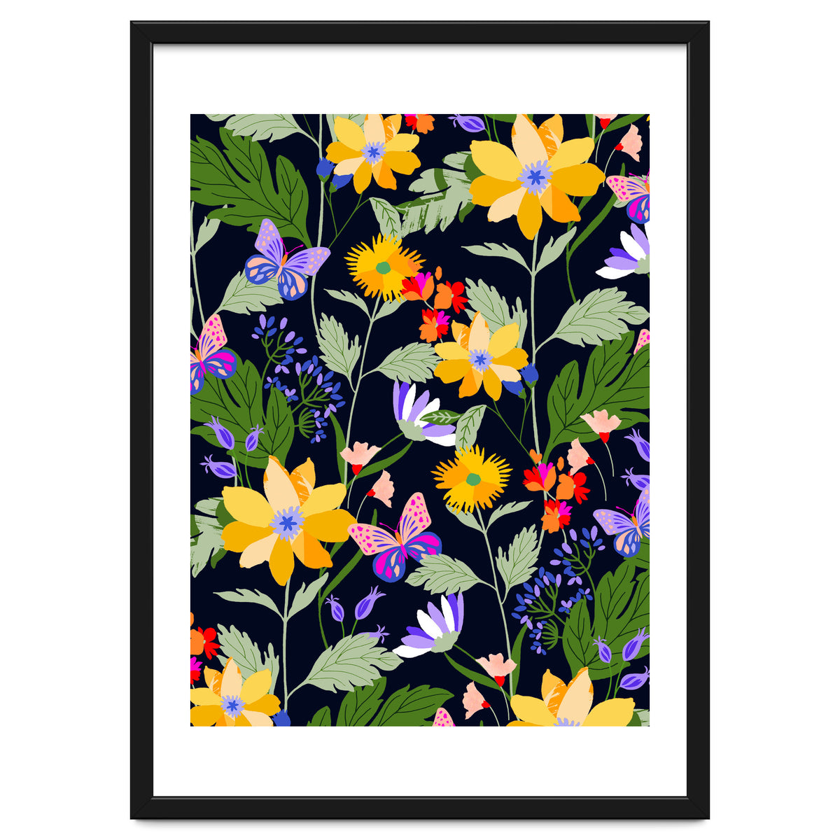 Flowers and butterflies