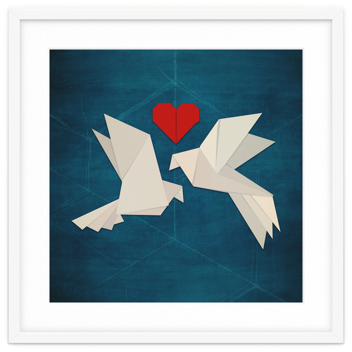 Origami love birds