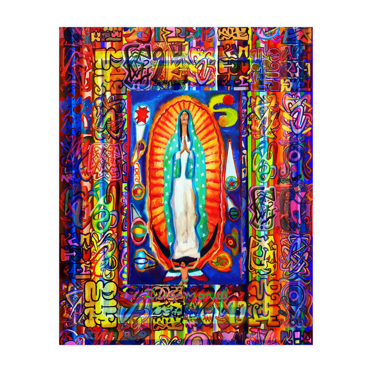 Graffiti Digital 2022 342 and Virgin of Guadalupe (Print Only)
