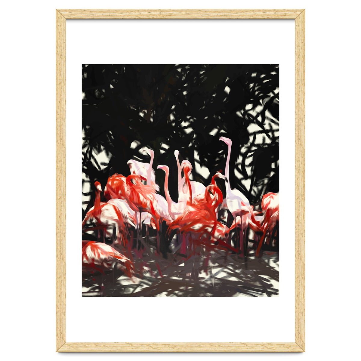 Flamingoes Under The Banyan Tree