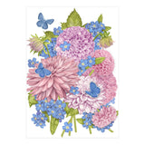 Pink Flowers and Butterflies (Print Only) thumbnail