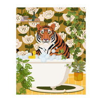 Tiger in Retro Bathroom (Print Only)