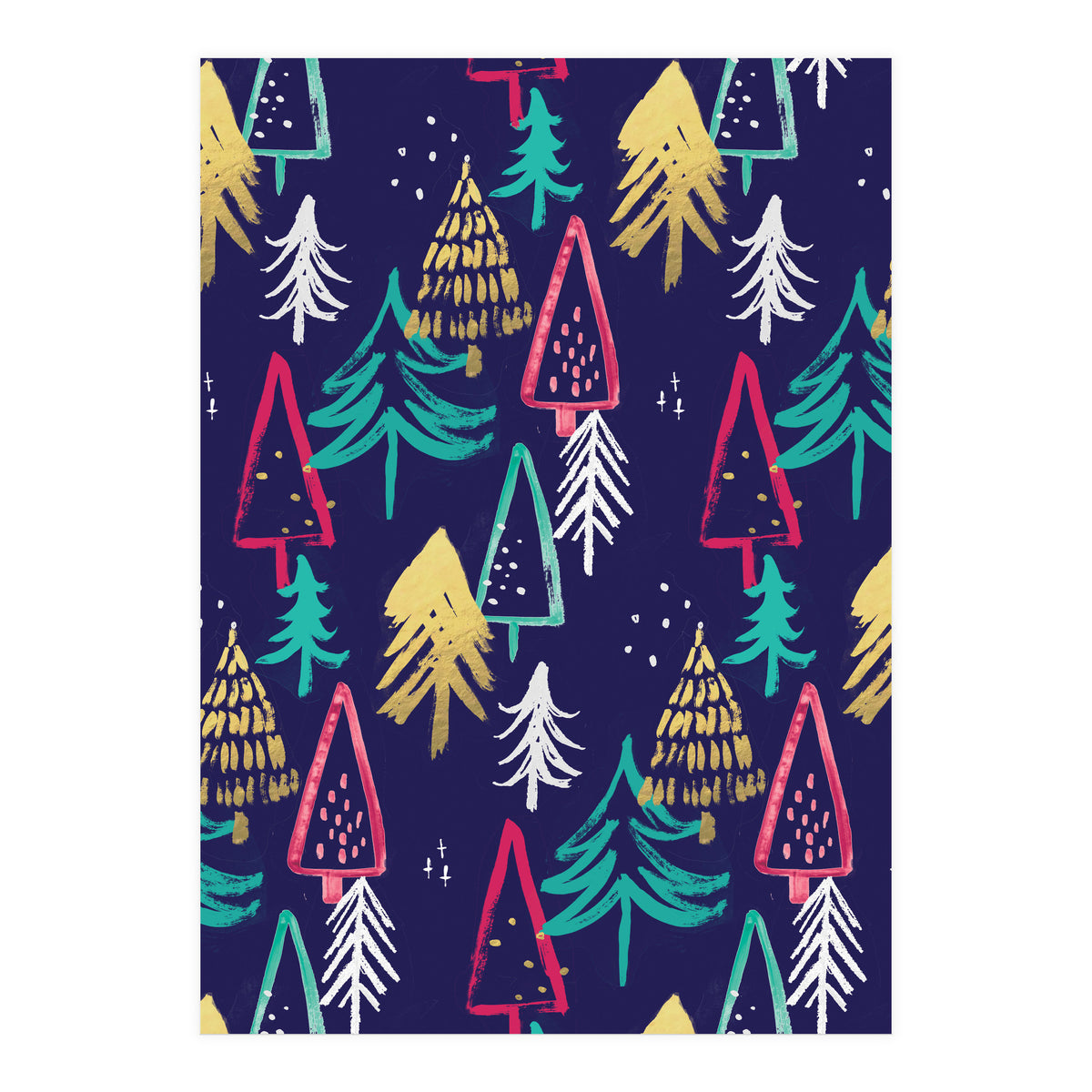 Christmas Pattern Trees (Print Only)