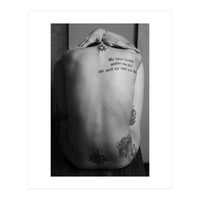 Naked body with saying as tattoo (Print Only)