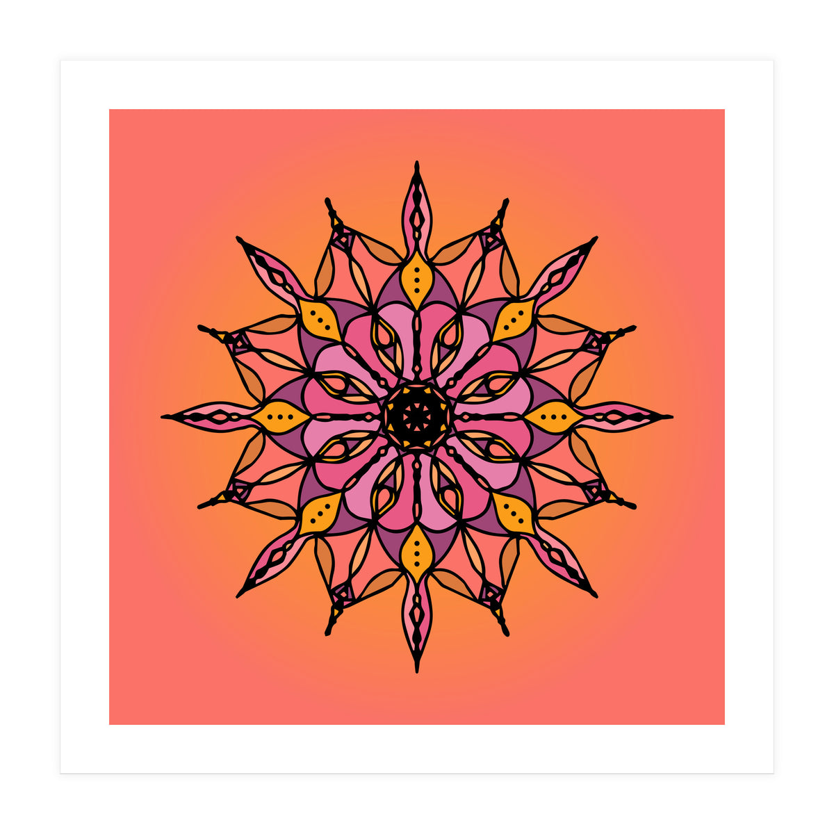 SUNSET CORAL MANDALA (Print Only)