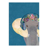 Boho Elephant listening to Music (Print Only) thumbnail