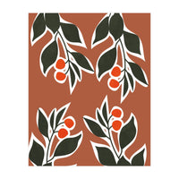 Red Cherry Leaf Boho Botanical II (Print Only)