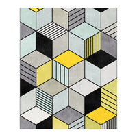 Colorful Concrete Cubes 2 - Yellow, Blue, Grey (Print Only)