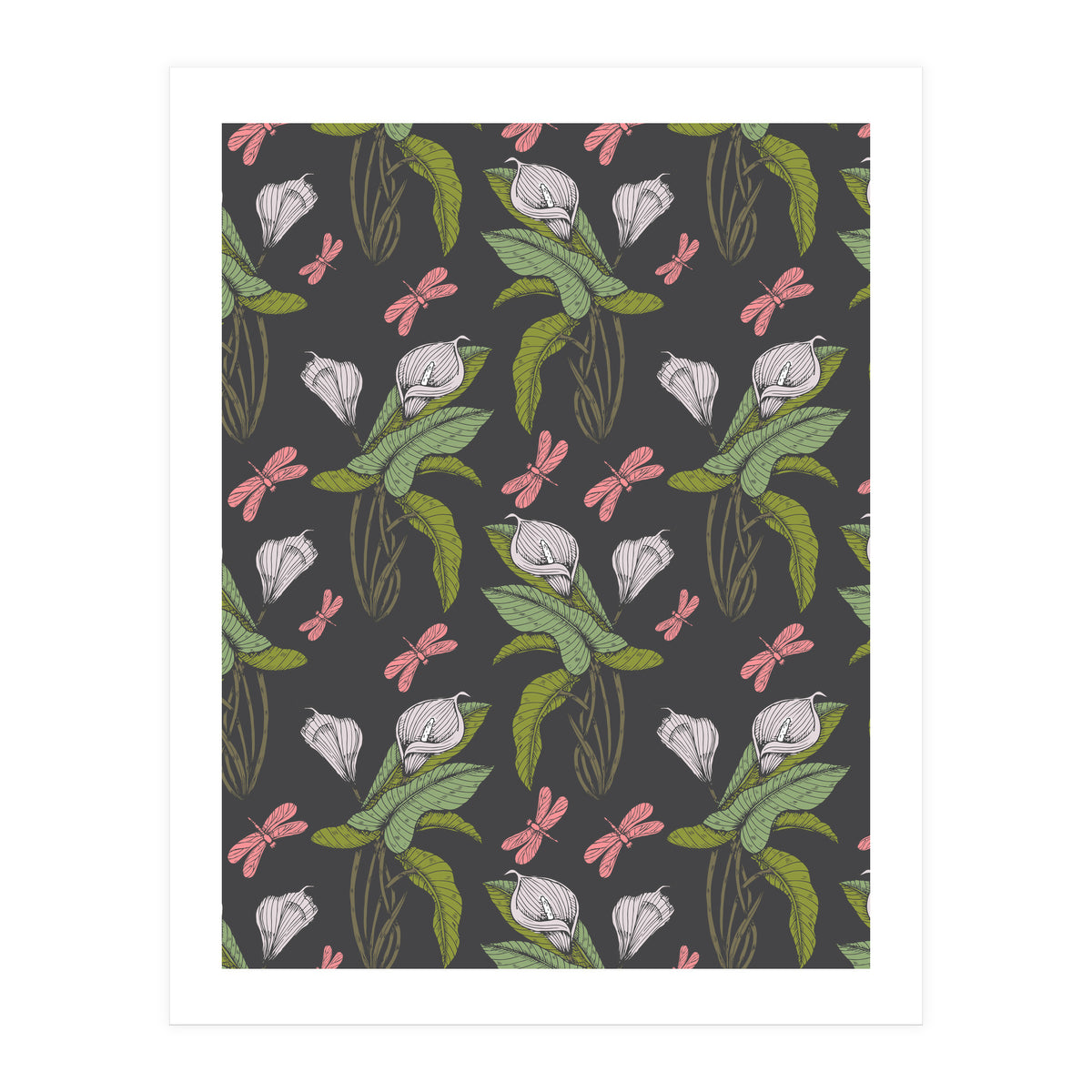 Hand drawn floral dark - 03 (Print Only)