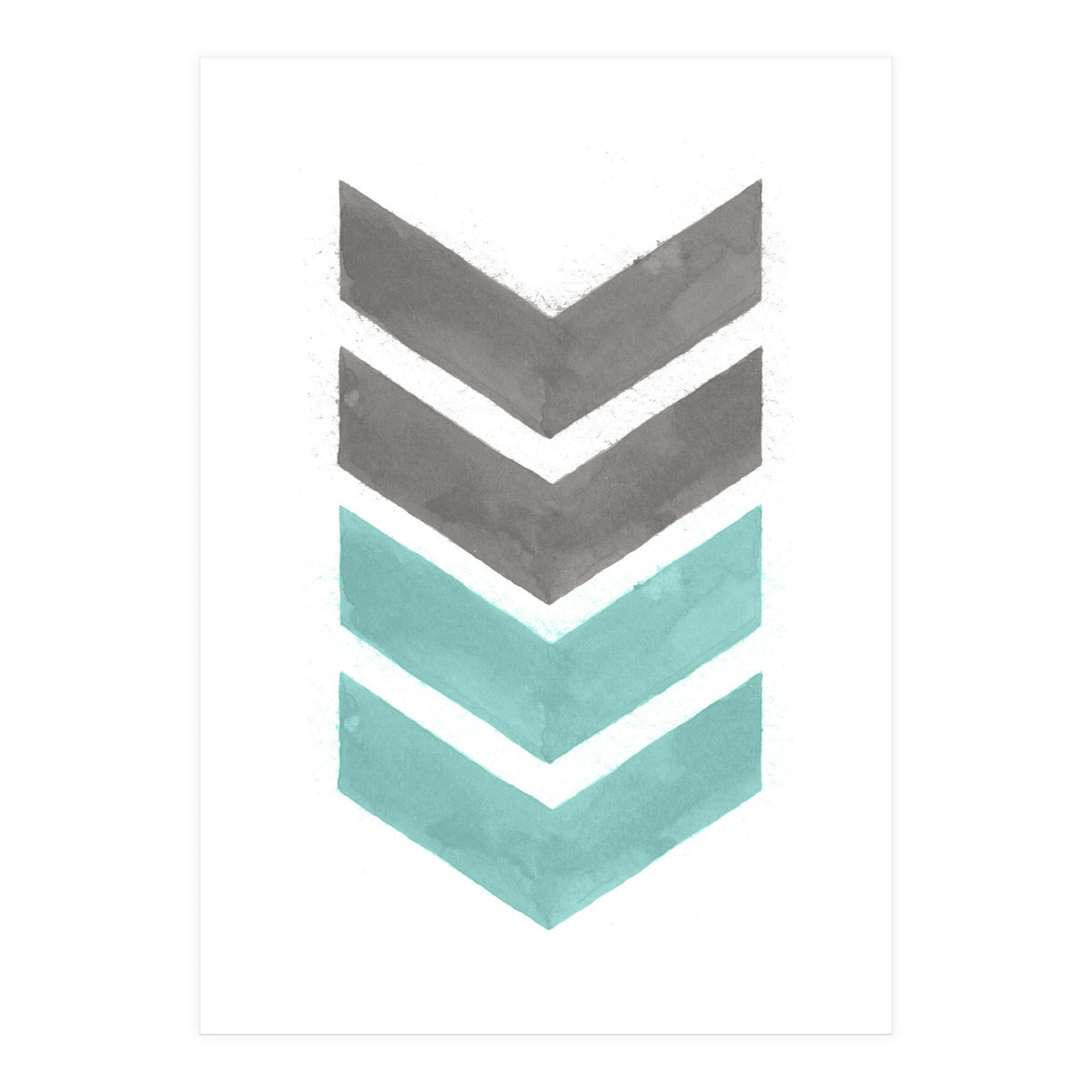 Mint Grey Chevron Print (Print Only)
