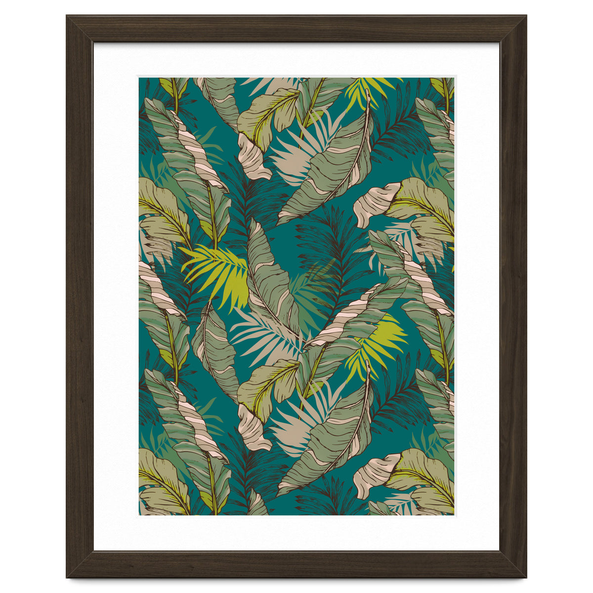 Drawing of wild tropical jungle