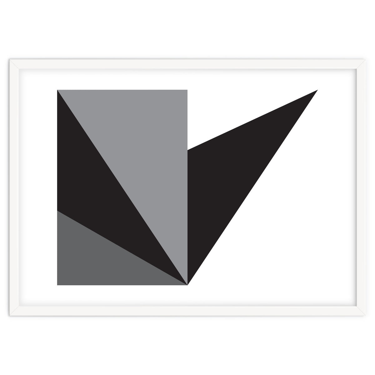 Geometric Shapes No. 76 - black, white & grey