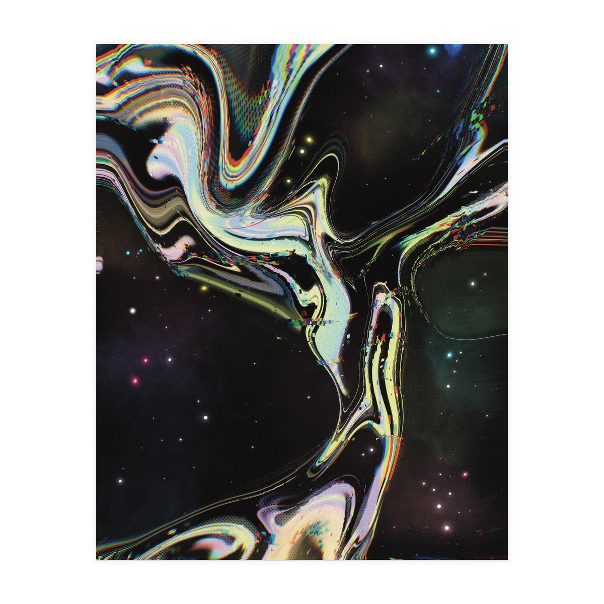 Glitch Black Space Nebula (Print Only)