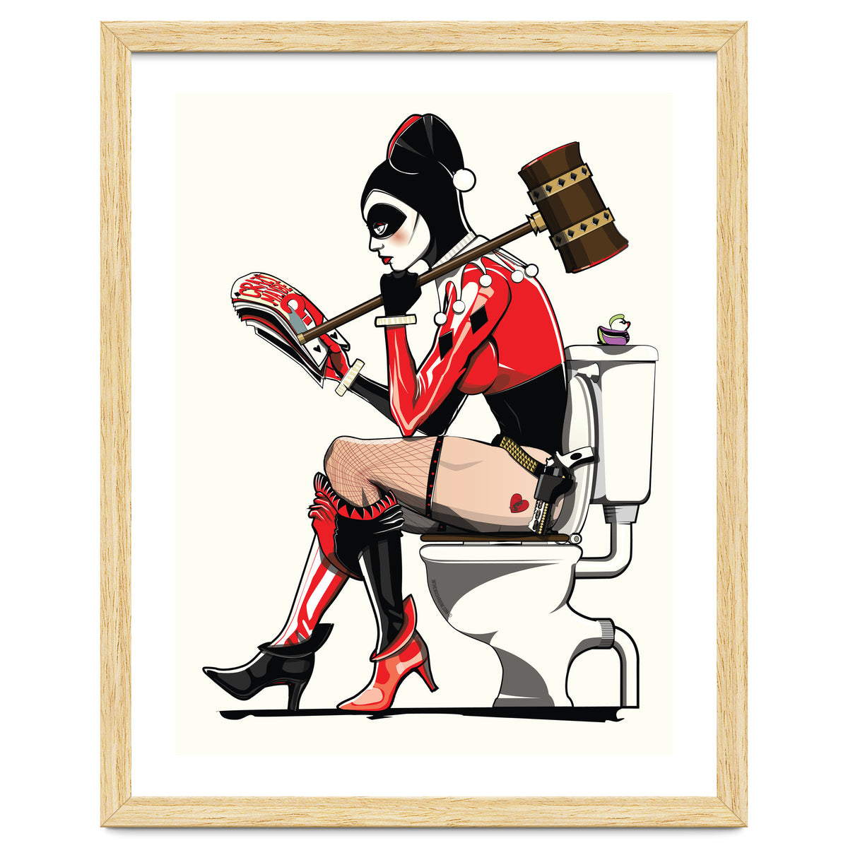 Harley Quinn on the Toilet, funny Bathroom Humour