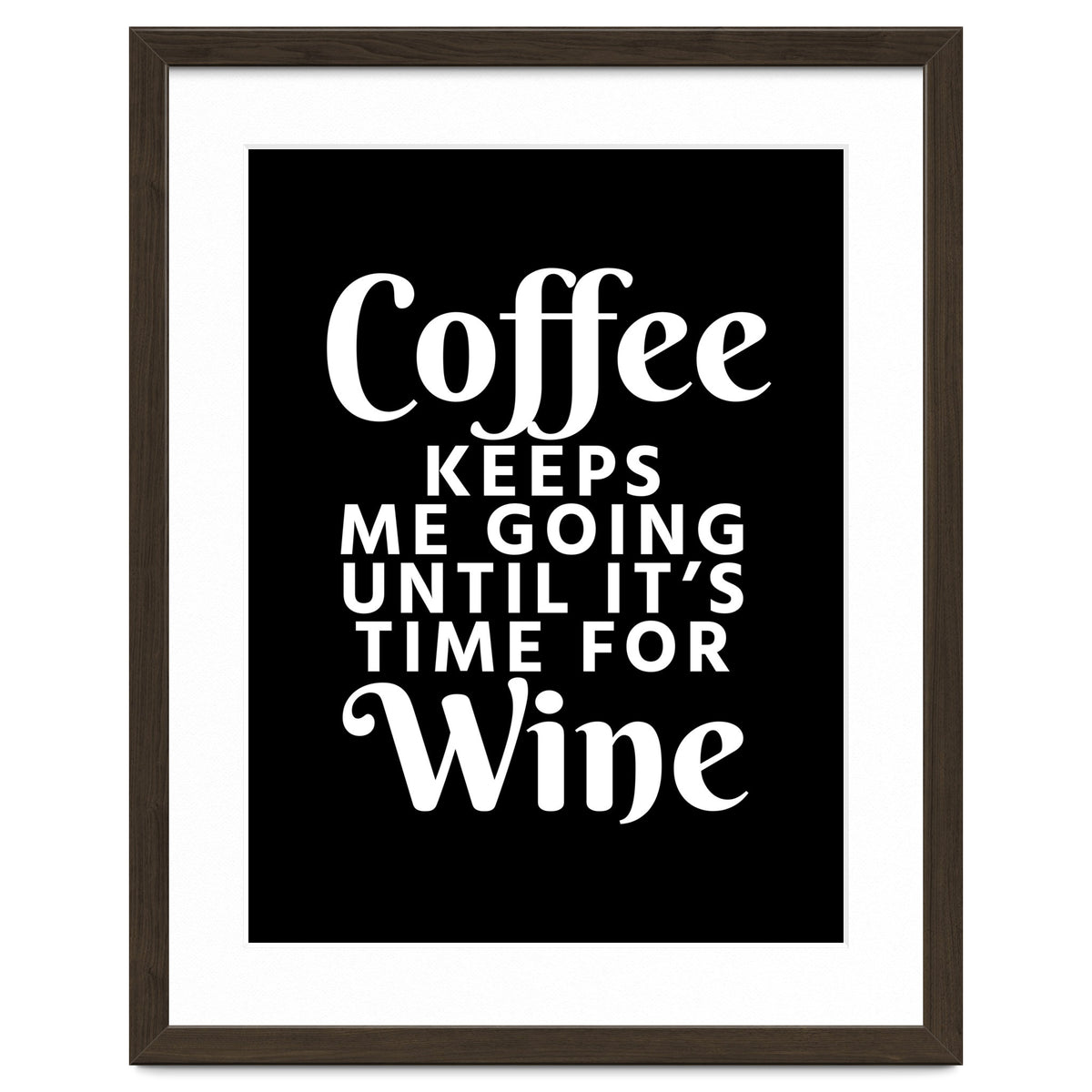 Coffee Keeps Me Going Until It's Time For Wine Black