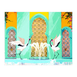 Moroccan Courtyard | Heron Animal Wildlife & Ethnic Vintage Architecture | Royal Fountain Palace (Print Only) thumbnail