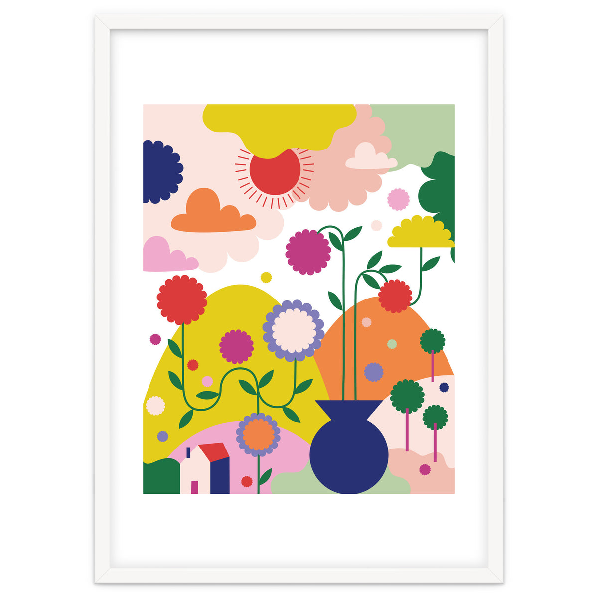 Happy Mediterranean Colorful Landscape