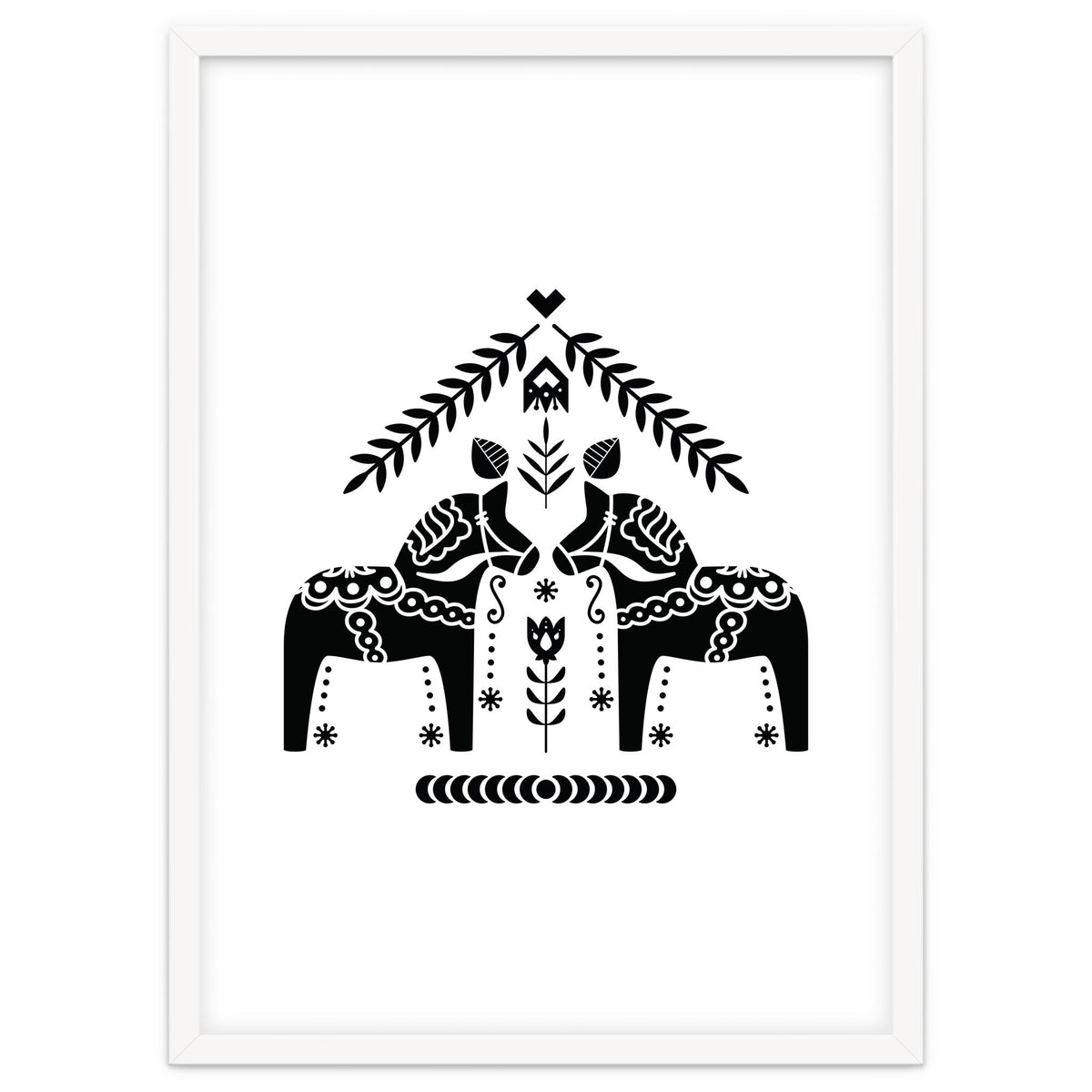 Swedish Dala Horse Folk Pattern