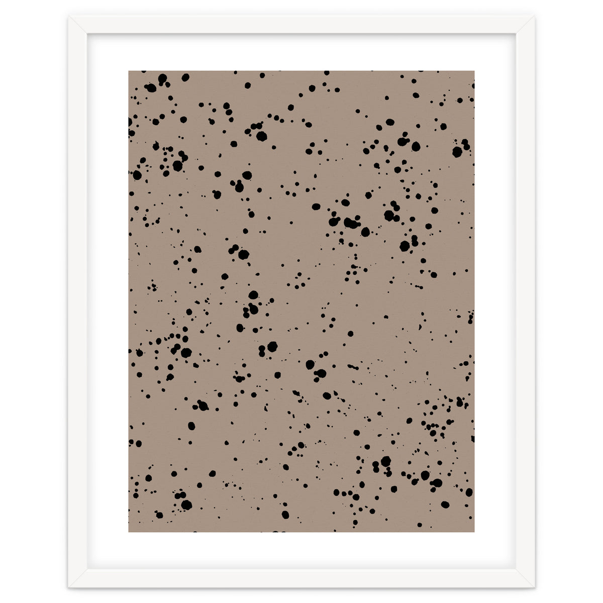 Black Paint Splatter on Dark Beige Background