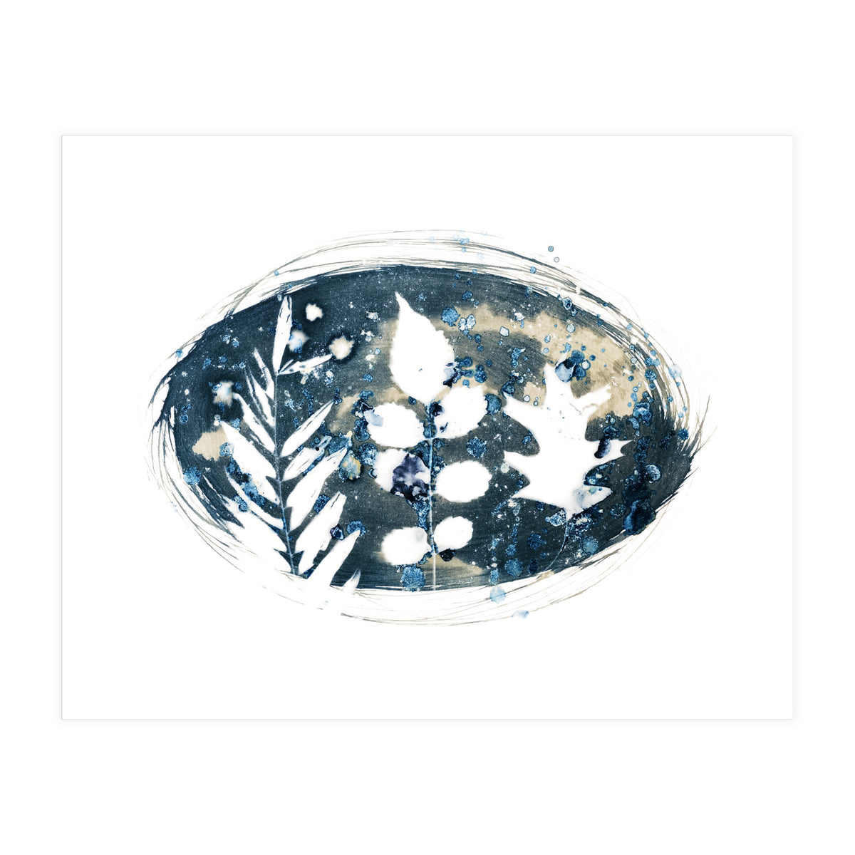 Indigo Blue Botanical Leaves No. 6 (Print Only)