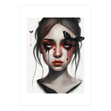 Goth Girl With Butterflies Portrait (Print Only) thumbnail