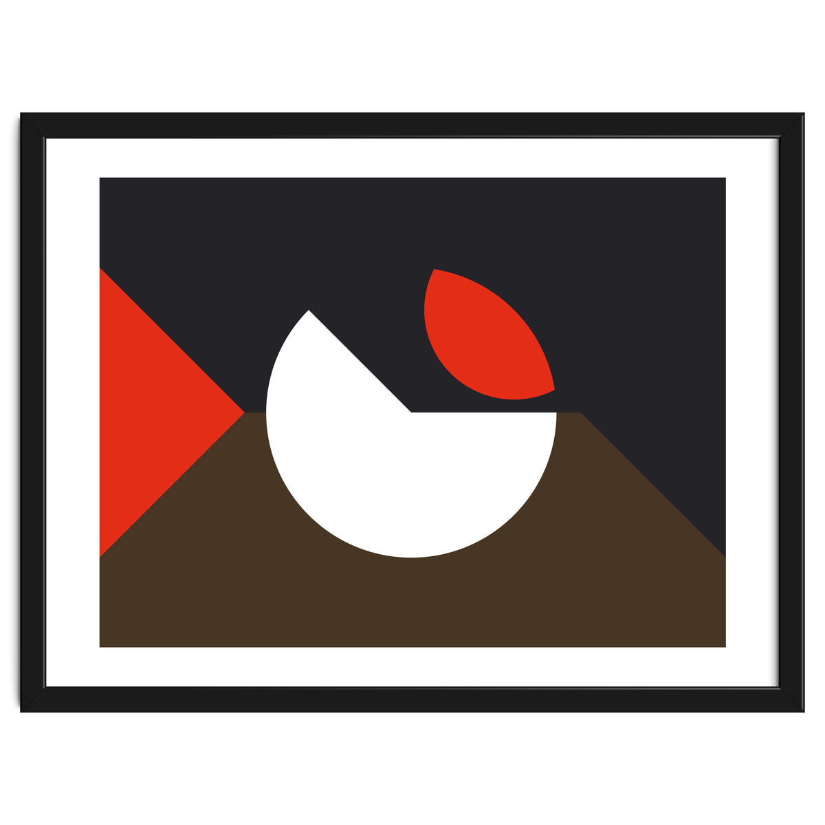 Geometric Shapes No. 10 - brown, dark blue & red