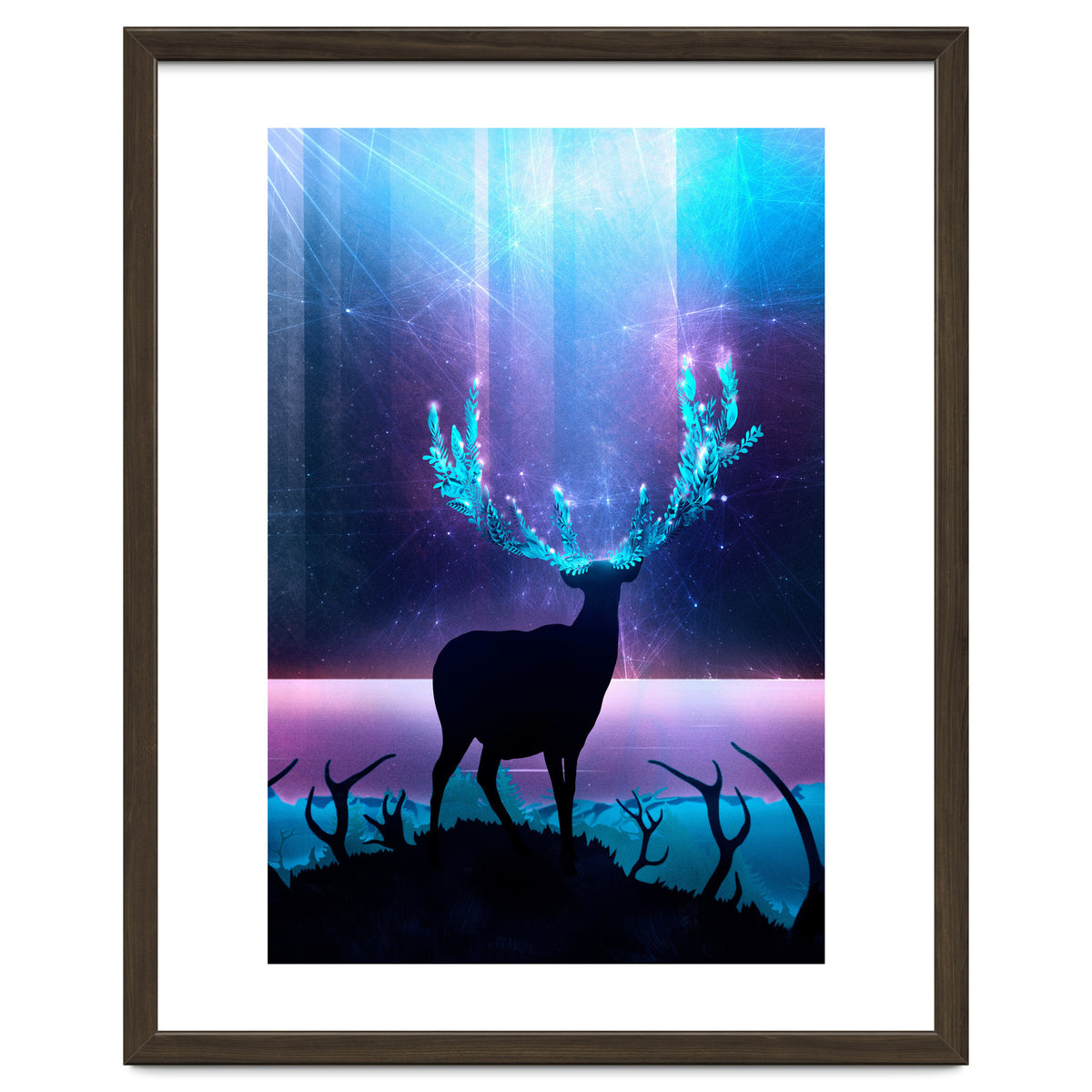 Greenery Deer - Sterling Magenta