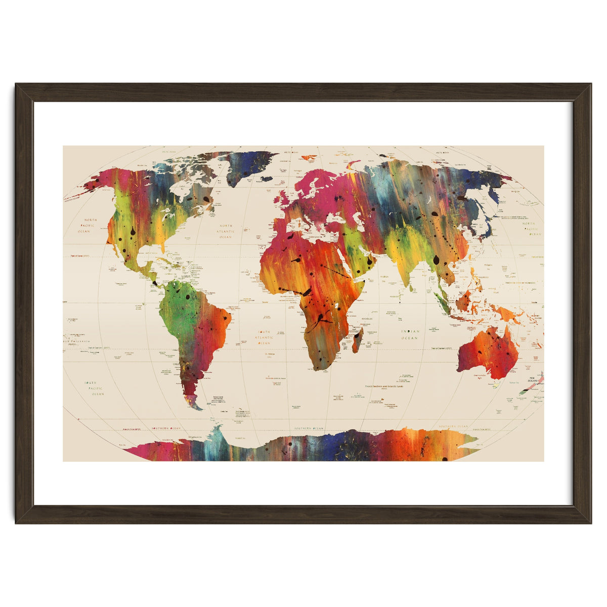 ALLOVER THE WORLD-Painted map