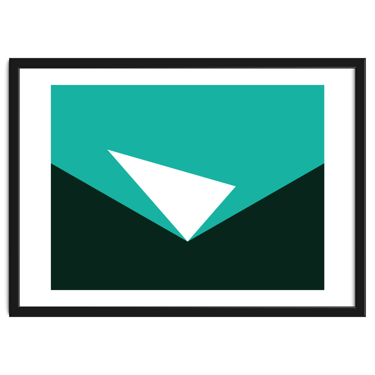 Geometric Shapes No. 57 - turquoise & black