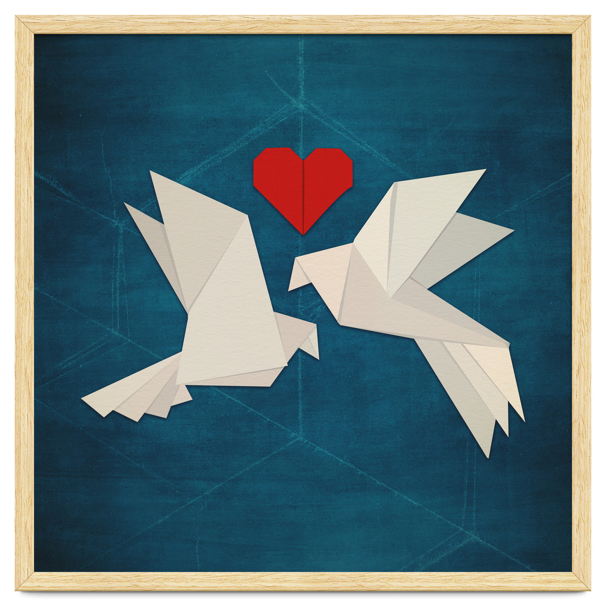 Origami love birds