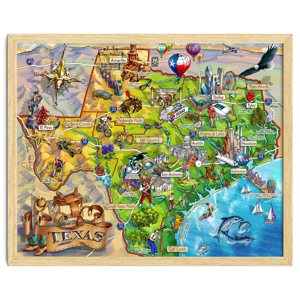 Texas Illustrated Map