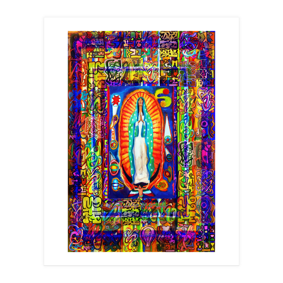 Graffiti Digital 2022 341 and Virgin of Guadalupe (Print Only)