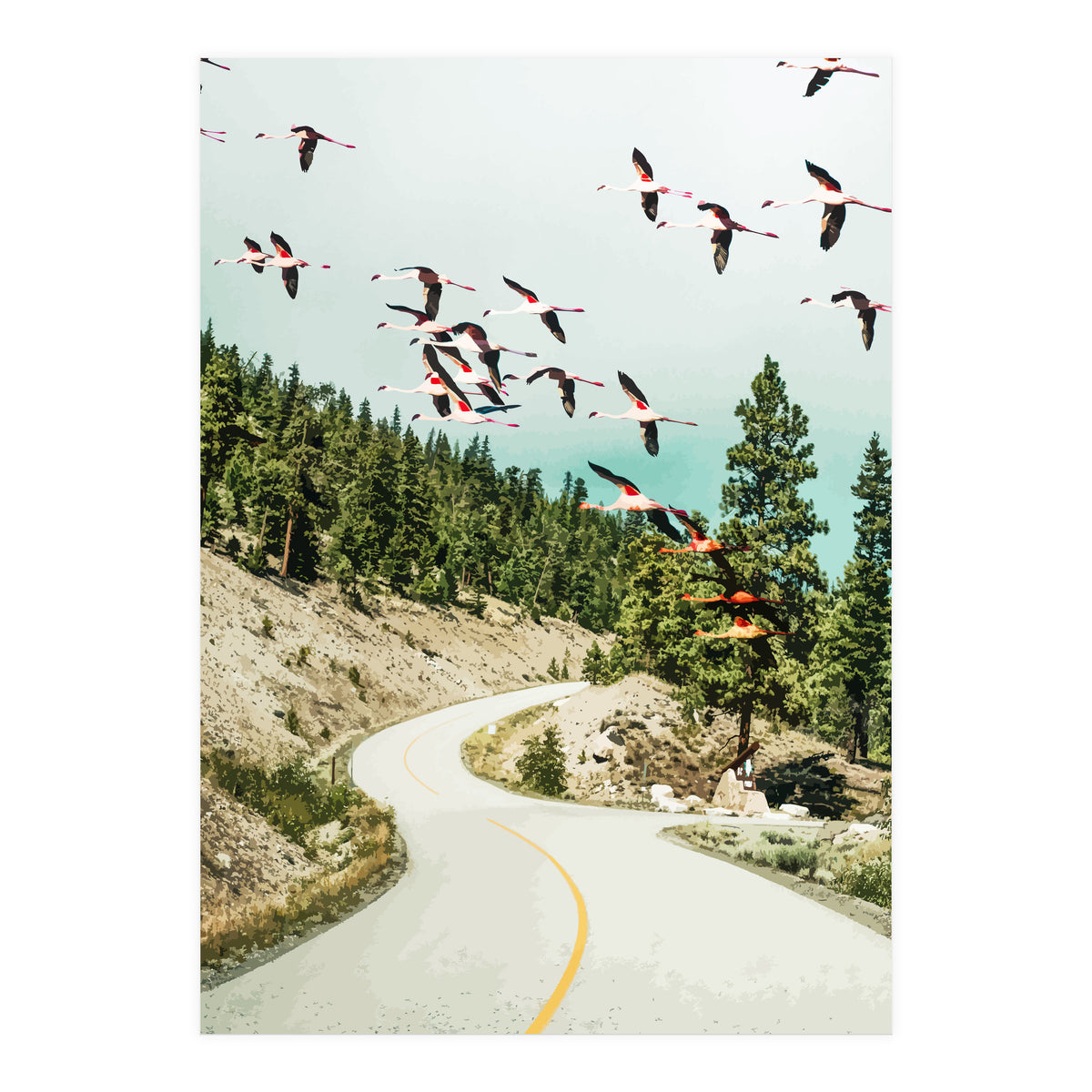 Flamingo Flight (Print Only)